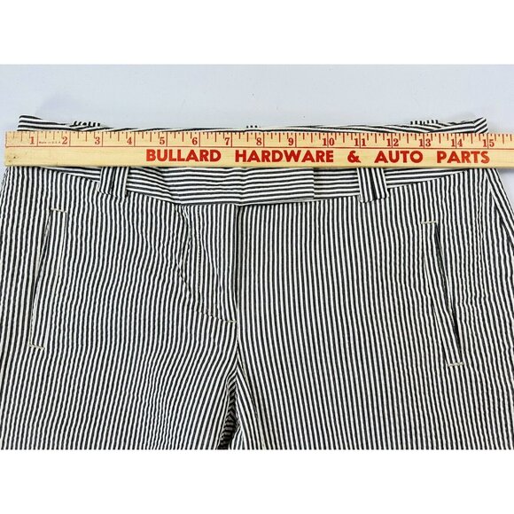 Ann Taylor Loft Seersucker Marisa Capri Pants Blue Stripes Size Petite 4 4P  EUC - Picture 9 of 12